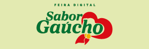 Imagem em verde ao fundo com o logo da Feira Digital Sabor Ga&uacute;cho &agrave; frente