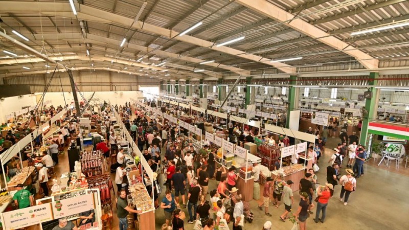Imagem área do Pavilhão da Agricultura Familiar na 23ª Expoagro Afubra