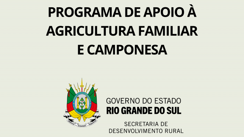 Programa de Apoio &agrave; Agricultura Familiar e Camponesa